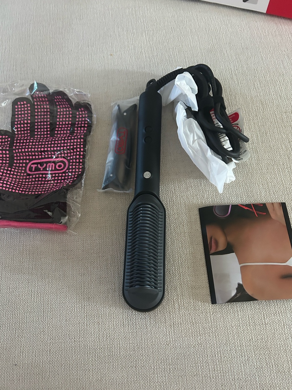 TYMO Ring Hair Straightening Comb, Black, NWT